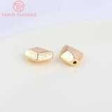 6PCS 12x14MM 24K Plated Brass Rhombus Shape Beads for Bracelet DIY Jewelry