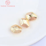 6PCS 12x14MM 24K Plated Brass Rhombus Shape Beads for Bracelet DIY Jewelry