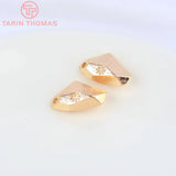 6PCS 11.5x20MM Brass Flower Pendants 24K Plated DIY Jewelry Accessories