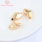 6PCS 11.5x20MM Brass Flower Pendants 24K Plated DIY Jewelry Accessories