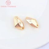 6PCS 11.5x20MM Brass Flower Pendants 24K Plated DIY Jewelry Accessories
