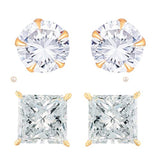 American Diamond Plated Earrings Set, Pack of 3