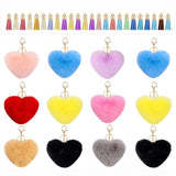 Colorful Pom Poms Ball Set with Jump Rings and Key Chains
