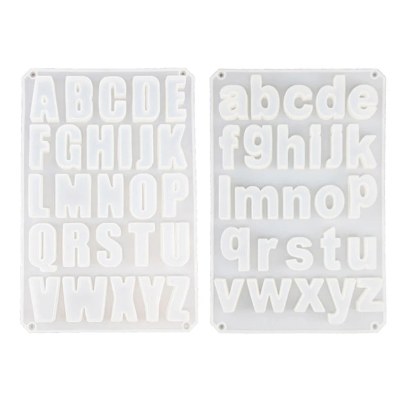 Uppercase and Lowercase Letters Epoxy Casting Mold Keychain Pendant