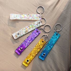 Long Nail Card Clips Silicone Mold for Keychain Charm Making