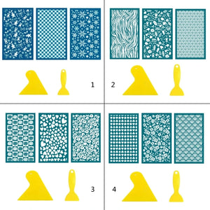 Clay Screen Printing Template for Earrings, 5-Piece Set