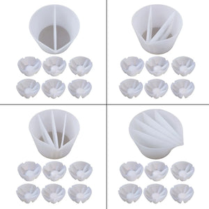 517F Split Cup 2/3/4/5 Chambers Silicone Reusable Pouring Divided Cups