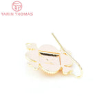 4PCS 25x33MM 24K Plated Chinese Knot Earrings Hooks DIY Jewelry