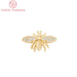 4PCS 15x9MM 24K Bee Charms Pendants DIY Jewelry Findings
