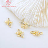4PCS 15x9MM 24K Bee Charms Pendants DIY Jewelry Findings