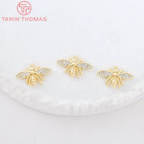 4PCS 15x9MM 24K Bee Charms Pendants DIY Jewelry Findings