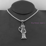 Vintage Death Pendant Necklace - Handsome Mens Gift Jewelry Chain