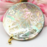 51mm Abalone Paua Sea Pearl Shells Pendant Flower DIY Jewelry Making