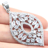 Big Pink Morganite Sapphire Silver Pendant for Mom Gift