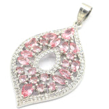Big Pink Morganite Sapphire Silver Pendant for Mom Gift