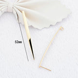 14K Plated Brass Long Pattern Stud Earrings for DIY Jewelry Making