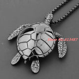 Men's Sea Turtle Pendant Stainless Steel Necklace Chain Jewelry Gift