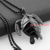 Men's Sea Turtle Pendant Stainless Steel Necklace Chain Jewelry Gift