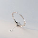 925 Silver Zircon Cross Adjustable Ring Religious Jewelry for Women