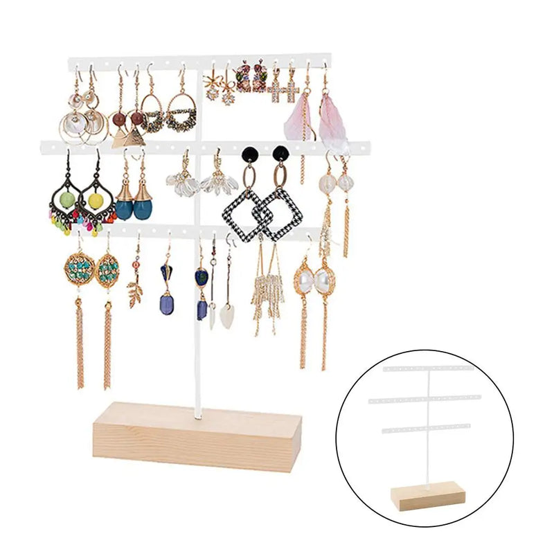 3-Tier Jewelry Earring Necklace Display Stand Rack Holder