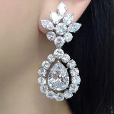 52 Styles Lab Moissanite Dangle Earring 925 Sterling Silver Bridal Gift