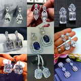 52 Styles Lab Moissanite Dangle Earring 925 Sterling Silver Bridal Gift