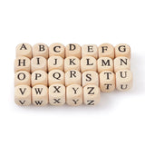 520pcs Wood Initial Letter Beads Cube for Jewelry Making