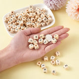 520pcs Wood Initial Letter Beads Cube for Jewelry Making