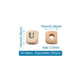520pcs Wood Initial Letter Beads Cube for Jewelry Making