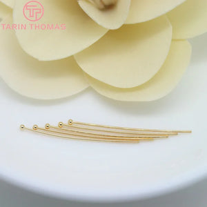 50-100PCS 18-40MM 24K Plated Brass Ball Pins for DIY Jewelry Accessories