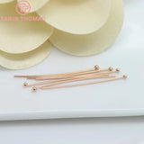 50-100PCS 18-40MM 24K Plated Brass Ball Pins for DIY Jewelry Accessories