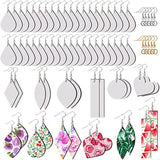 52 Sublimation Blank Earrings, Heat Transfer Pendant Earrings with Hooks