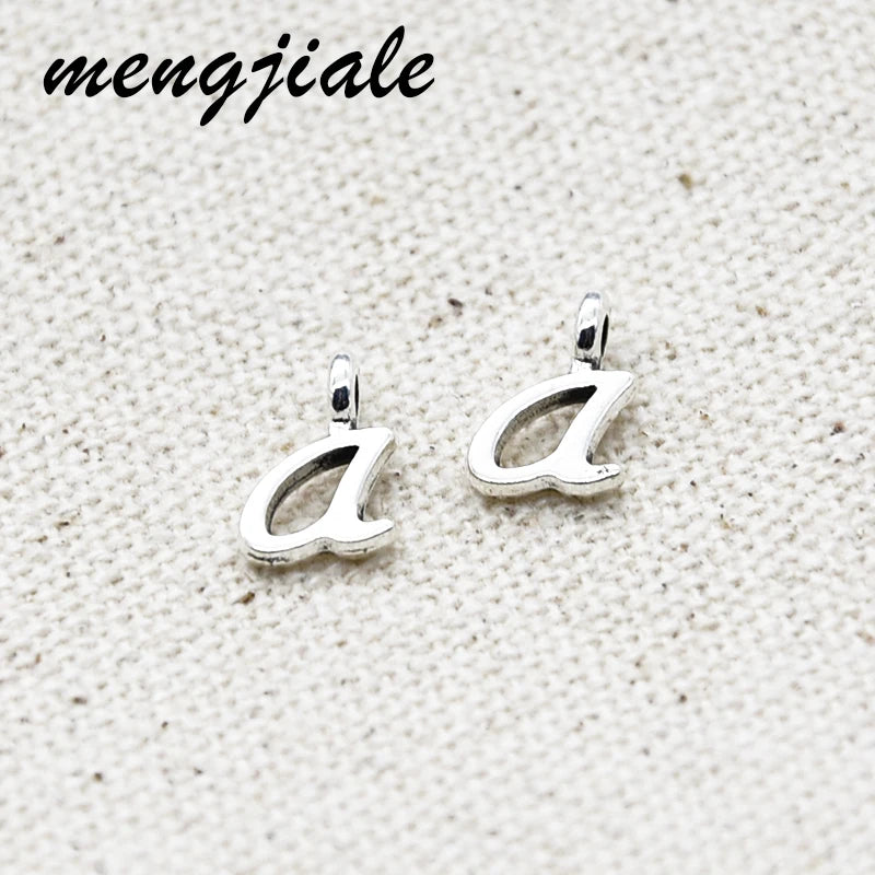 Tibetan Silver A-Z Letter Charms for DIY Necklace 10*7mm