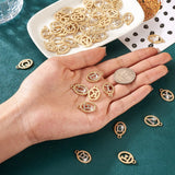 52pcs Rhinestone Alphabet A-Z Charms Golden Letter Alloy for DIY Jewelry Making