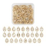 52pcs Rhinestone Alphabet A-Z Charms Golden Letter Alloy for DIY Jewelry Making