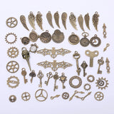 52pcs Vintage Metal Steampunk Charms Pendants DIY Accessories