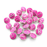 52pcs Enamel A-Z Alphabet Snap Buttons for 12mm Ginger Button Snap Bracelet