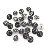 52pcs Enamel A-Z Alphabet Snap Buttons for 12mm Ginger Button Snap Bracelet