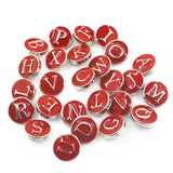 52pcs Enamel A-Z Alphabet Snap Buttons for 12mm Ginger Button Snap Bracelet