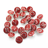 52pcs Enamel A-Z Alphabet Snap Buttons for 12mm Ginger Button Snap Bracelet