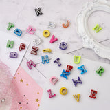 52pcs Mixed Zinc Alloy A Rhinestone Letter Slide Charms A~Z