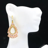 Pink Kunzite CZ Women Dating 14k Silver Pendant Earrings