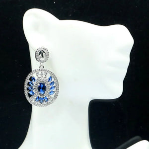Tanzanite Pink Kunzite CZ Silver Earrings for Women Engagement