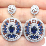 Tanzanite Pink Kunzite CZ Silver Earrings for Women Engagement