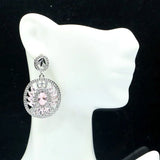 Tanzanite Pink Kunzite CZ Silver Earrings for Women Engagement
