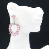 Gorgeous Pink Morganite CZ Women Wedding 925 Silver Earrings