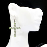 Green Tsavorite Garnet Aquamarine CZ 925 Silver Earrings