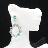 Delicate Aquamarine CZ Wedding Silver Earrings