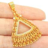 Anniversary Long Jewelry Set with Created Citrine CZ in 14k Silver