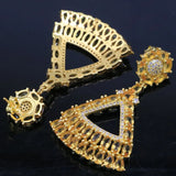 Anniversary Long Jewelry Set with Created Citrine CZ in 14k Silver